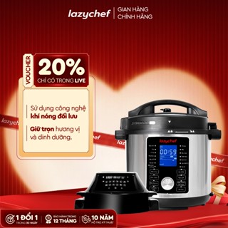 Nồi Áp Suất Điện Đa Năng Lazychef 5.6L Kiêm Nồi Chiên Không Dầu Lazychef 16IN1 - Tặng Túi Vải Lazychef