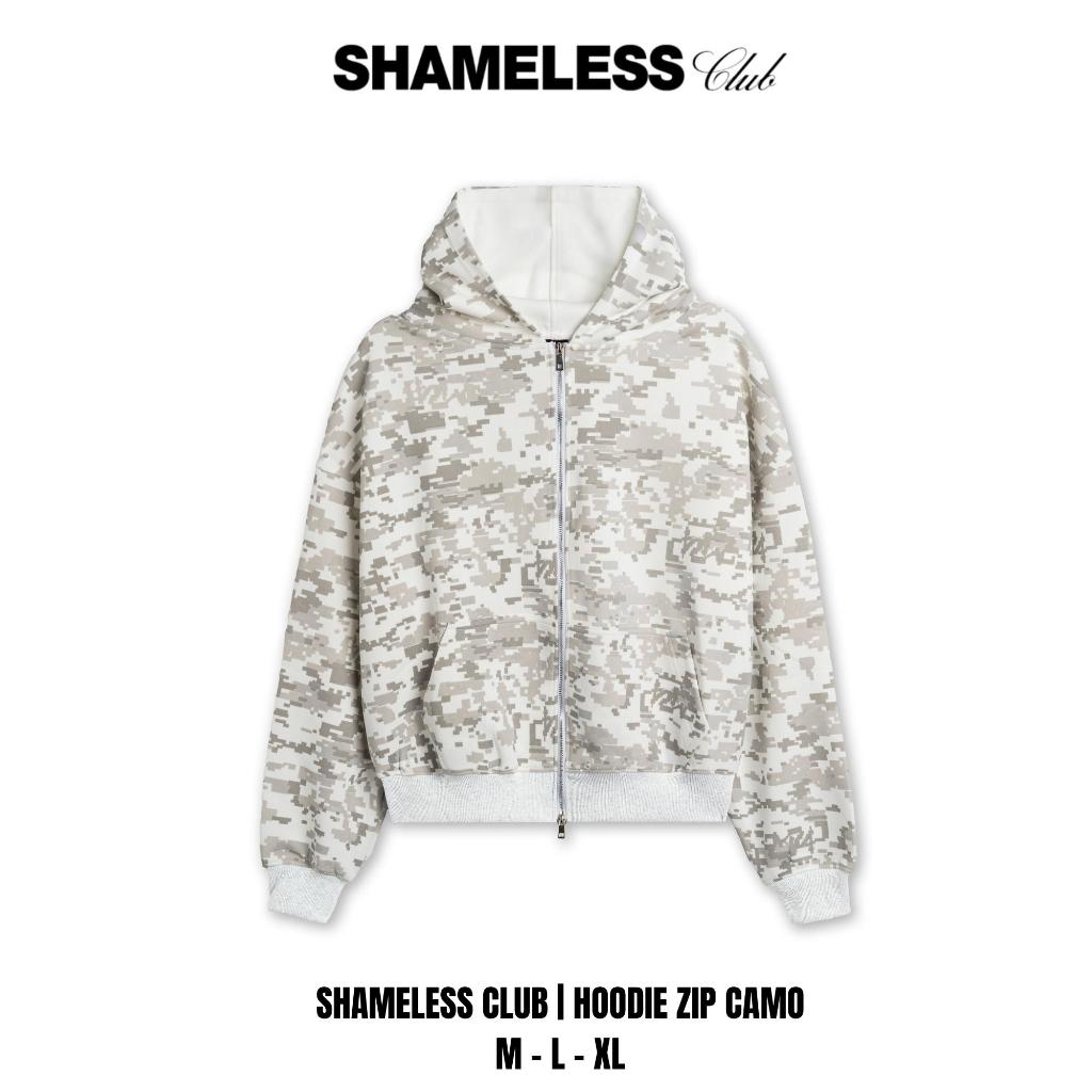 Shameless Club | Áo Hoodie Zip Camo Nỉ 2 Da Cao Cấp 330Gsm Không Đổ Lông Form Oversize Họa Tiết Rằn 