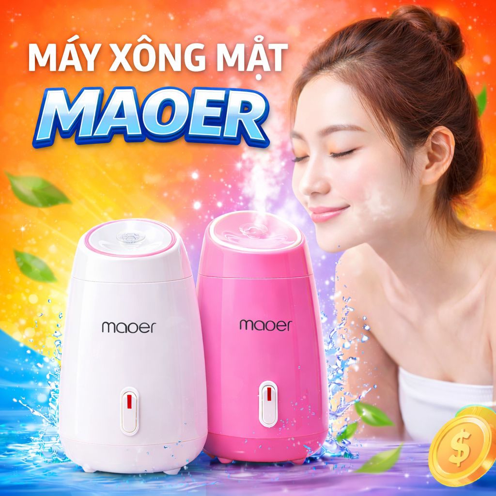 Máy Xông Mặt Maoer Chính Hãng - Xông hơi thải độc da, mở lỗ chân lông - Bảo hành 12 tháng