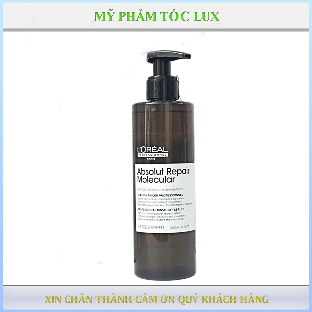 Xả serum Loreal Arm Absolut Repair Molecular phục hồi tóc hư tổn 250ml