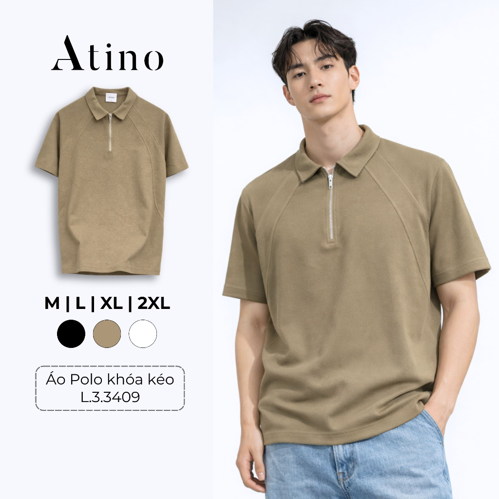 Áo Polo Nam ATINO Dáng Regular Lịch Lãm L.3.3409