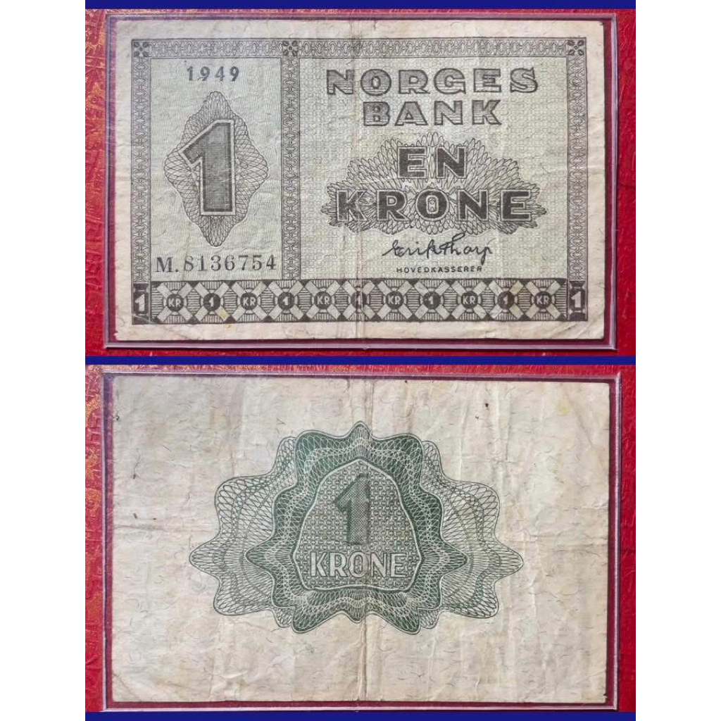 Châu Âu : 1 Norway/ Nauy 1949 chất lượng F-VF