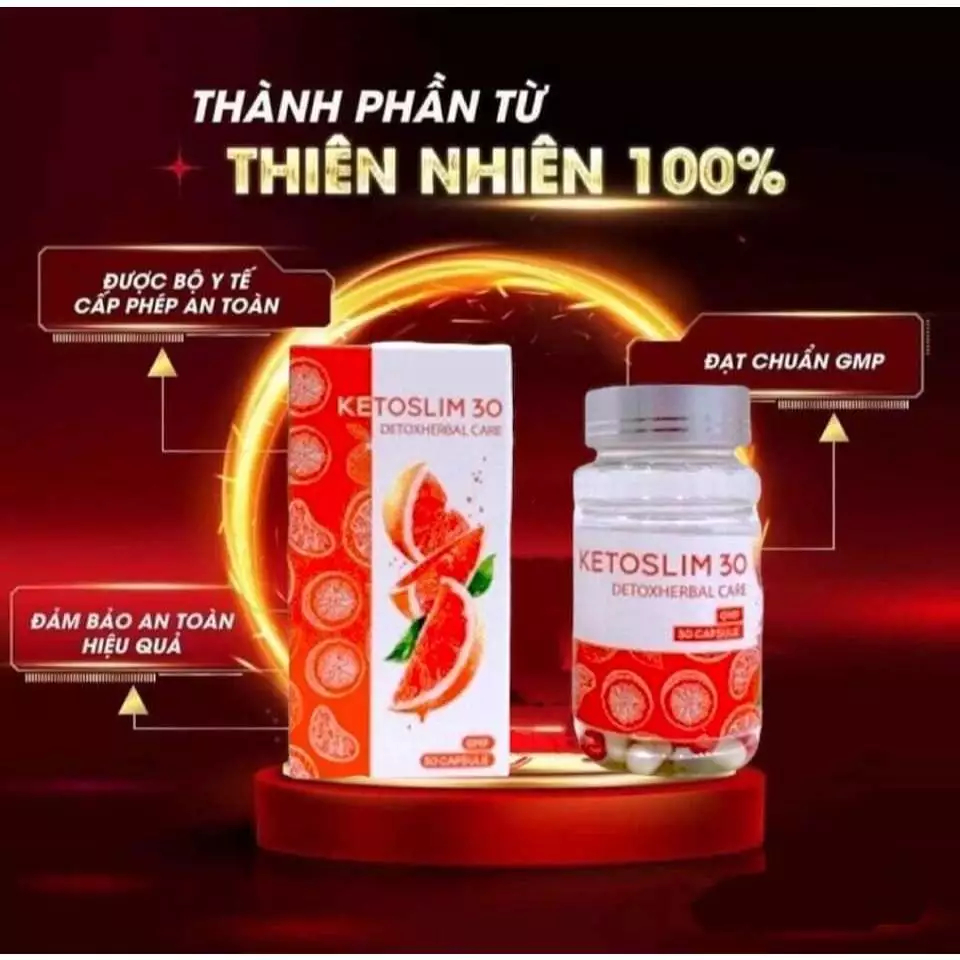 Viên Uống Keto SLim Thảo Mộc Giảm Cân Keto Bưởi Chính Hãng Hộp 30 Viên