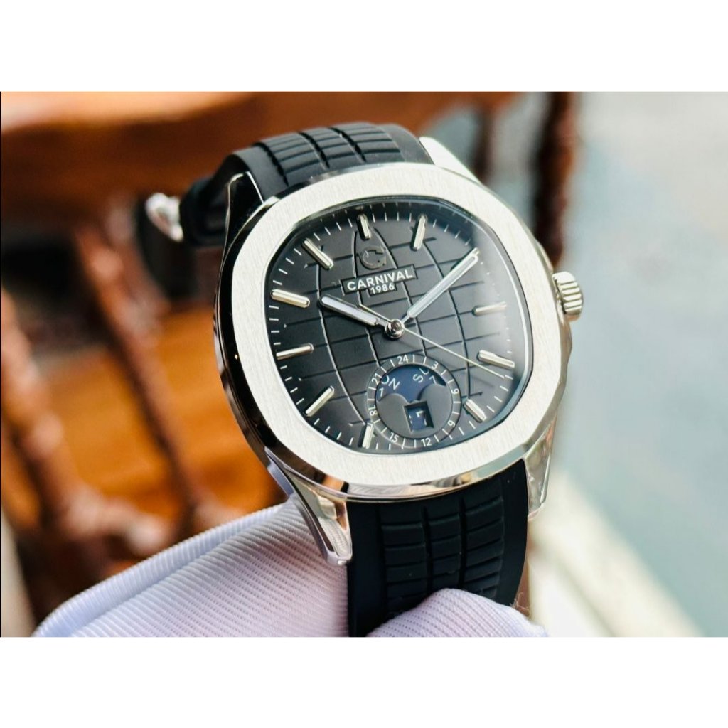 [ CHÍNH HÃNG 100% ] 8113G-VT-DCS-D – Đồng hồ nam Carnival Automatic 8113G Đen