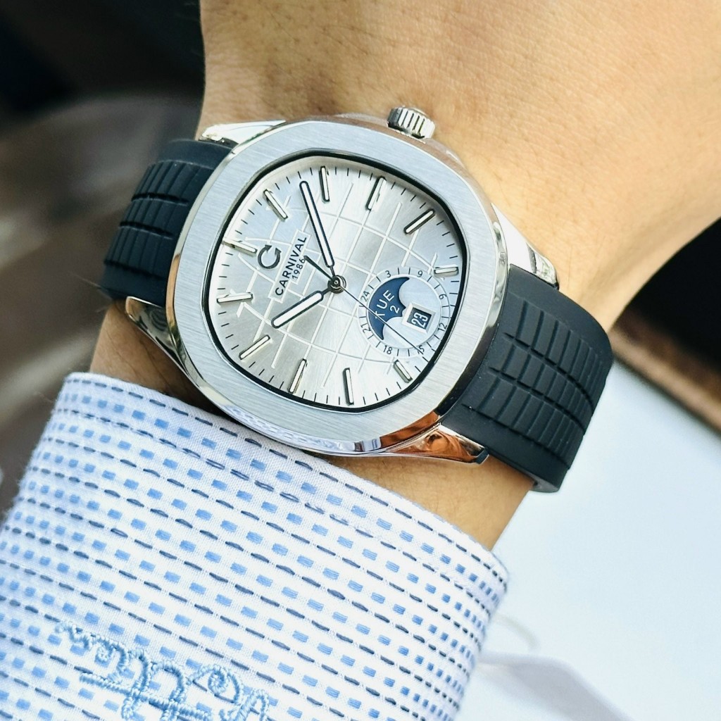 [ CHÍNH HÃNG 100% ] 8113G-VT-DCS-T – Đồng hồ nam Carnival Automatic 8113G Trắng