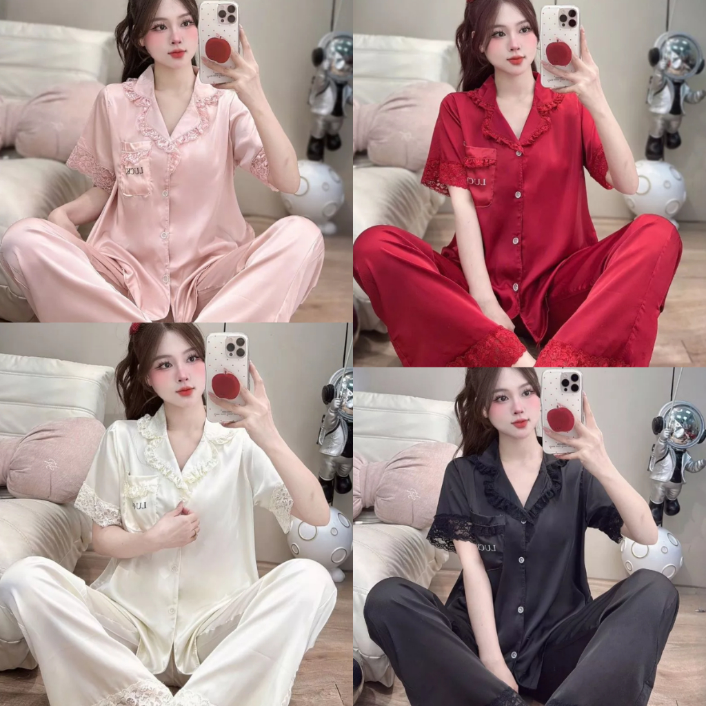 [DEAL MỞ BÁN] Bộ Đồ Ngủ Nữ JUSOKA Pijama Mặc Nhà Lụa Latin Cao Cấp Dễ Thương Cao Cấp Dành Cho Nữ LT3