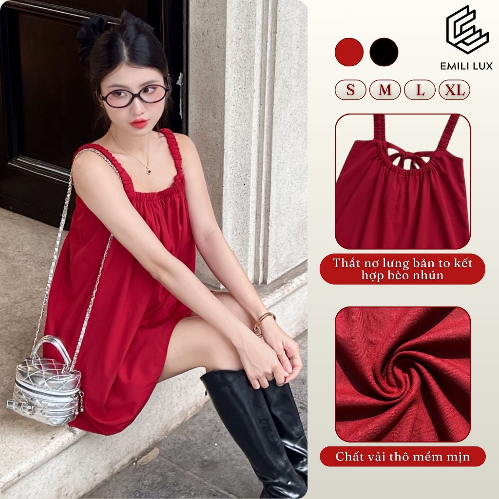 Váy hai dây suông nhẹ - Áo nữ babydoll thanh lịch, dễ mặc - Thời trang EMILI V416