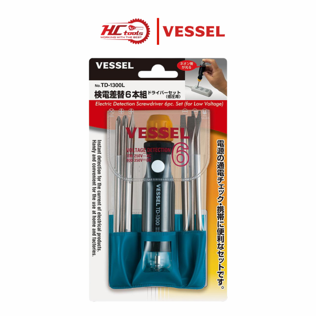 Bộ Tô Vít Thử Điện 6 Trong 1 VESSEL TD-1300L - HCTools VN