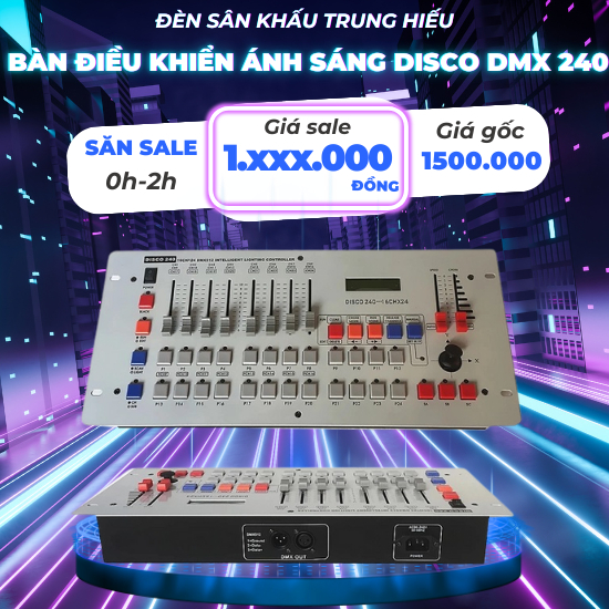 |Bàn điều khiển ánh sáng DISCO DMX 240| Bàn Điều Khiển Ánh Sáng DMX 512 (DMX 192)| điều khiển được n