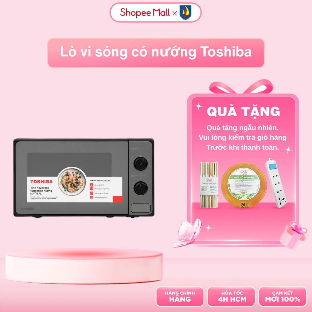 Lò vi sóng có nướng Toshiba MM2-MG20PE(BM)VN - 20 lít - SX Thái Lan - Chính hãng - Bảo hành 12 tháng