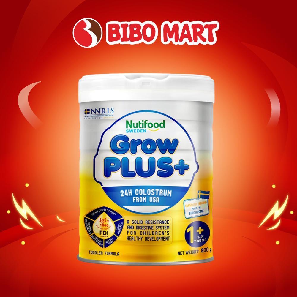 Sữa GrowPLUS+ Vàng 1+ Cho Bé 1-2 Tuổi Sữa Bột Hỗ Trợ Phát Triển Chiều Cao Lon 800g - Bibo Mart