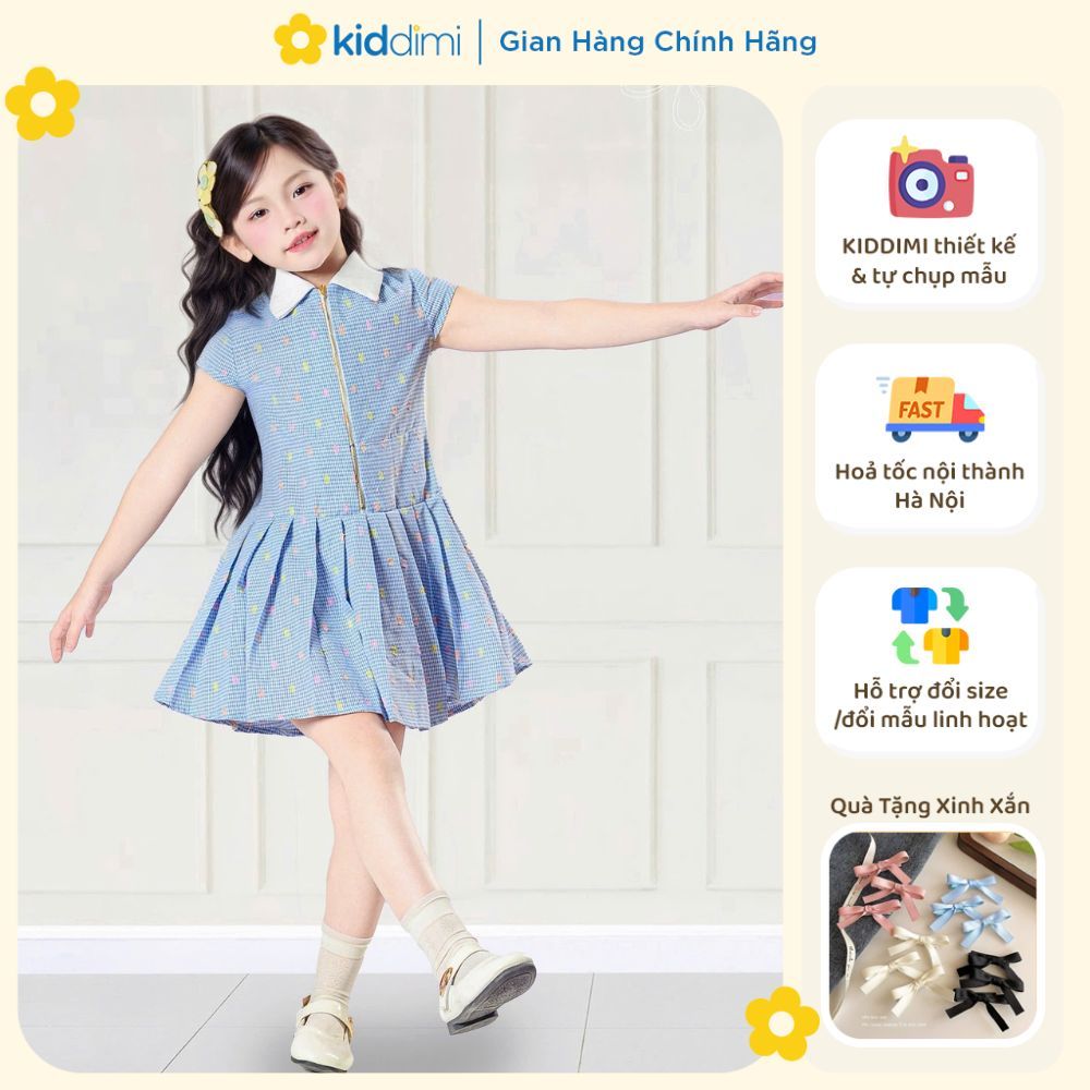 (Chính hãng KIDDIMI) Váy sơmi năng động cho bé gái - LINY DRESS