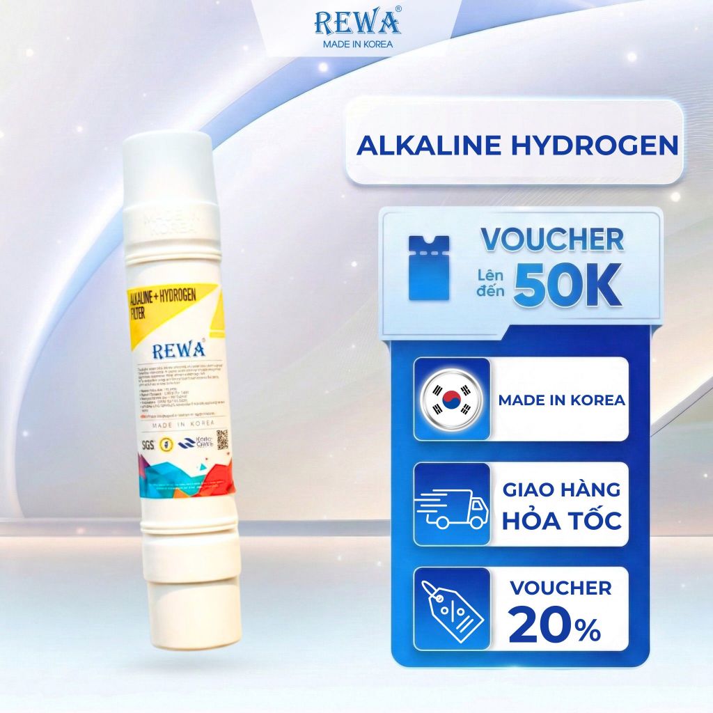[Made In Korea] Lõi Alkaline Hydrogen - Tạo Kiềm, Nâng PH, Tạo Nước Hydrogen - Chống Oxy Hóa.