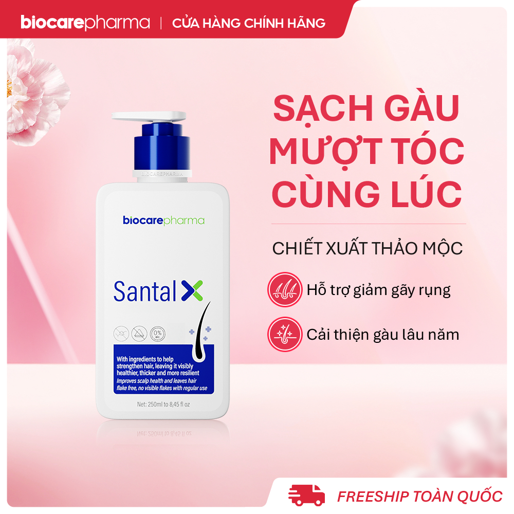 Dầu gội sạch gàu cho da đầu gàu nấm ngứa SANTAL X Biocarepharma 250ml.