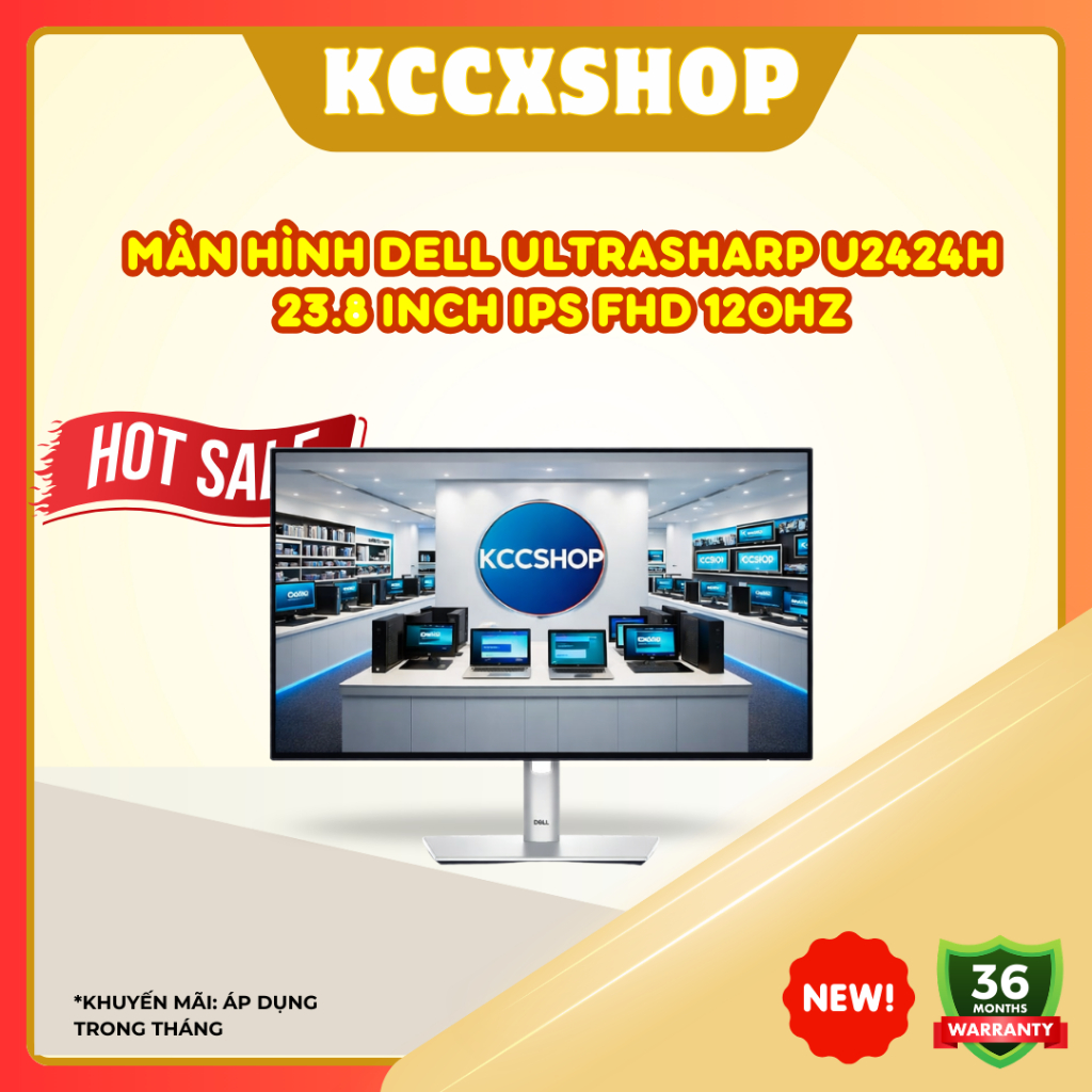 Màn hình Dell UltraSharp U2424H 23.8 inch IPS FHD 120Hz – Chuẩn màu chuyên nghiệp, tối ưu làm việc