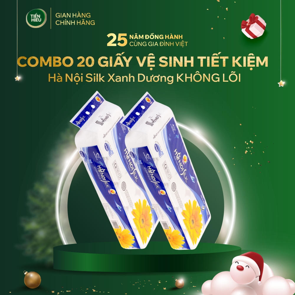 (Kiểm tra kĩ quà tặng trong đơn hàng nếu có) COMBO Giấy Vệ Sinh Hanoi Silk 3 Lớp Không Lõi Và Có Lõi