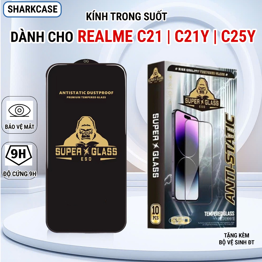 Kính cường lực Realme C21Y, C25Y, C21 cao cấp full màn miếng dán bảo vệ điện thoại