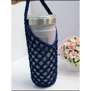Túi đựng bình nước bằng len sợi đan móc thủ công 750ml - 1000ml