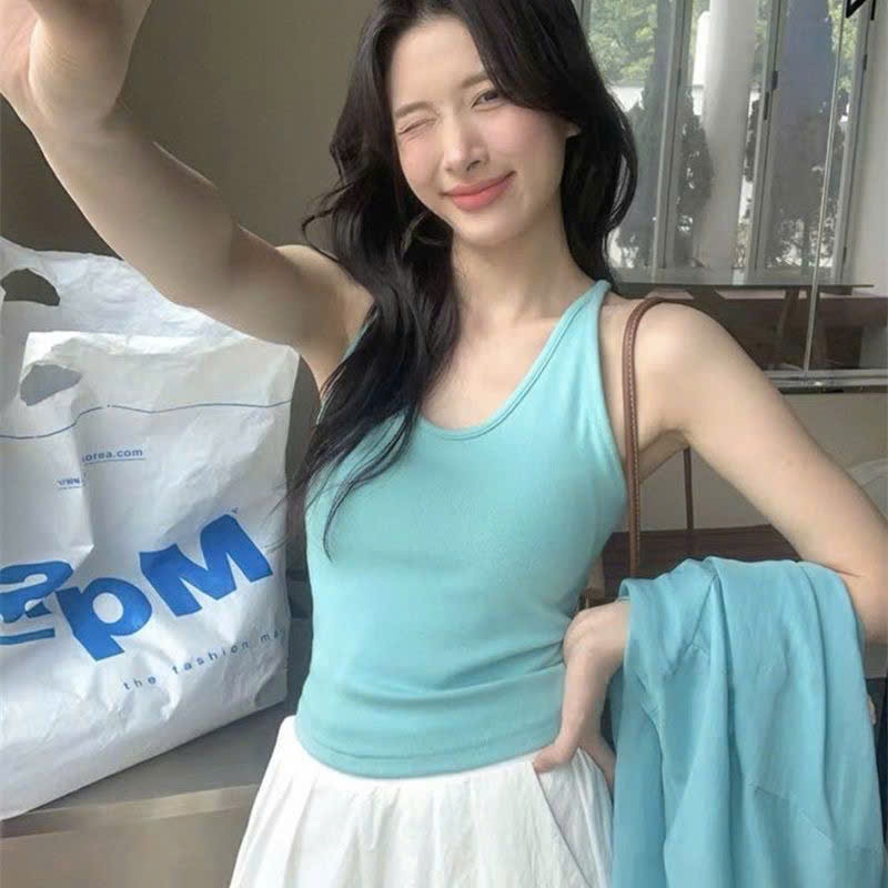 Áo 3 Lỗ Cổ Yếm CÓ ĐỆM MÚT NGỰC Không Gọng, Áo 2 Dây Cotton Mềm Croptop Dáng Ôm Body Nhiều Màu Pastel Hàng Qccc Shopquaca | BigBuy360 - bigbuy360.vn
