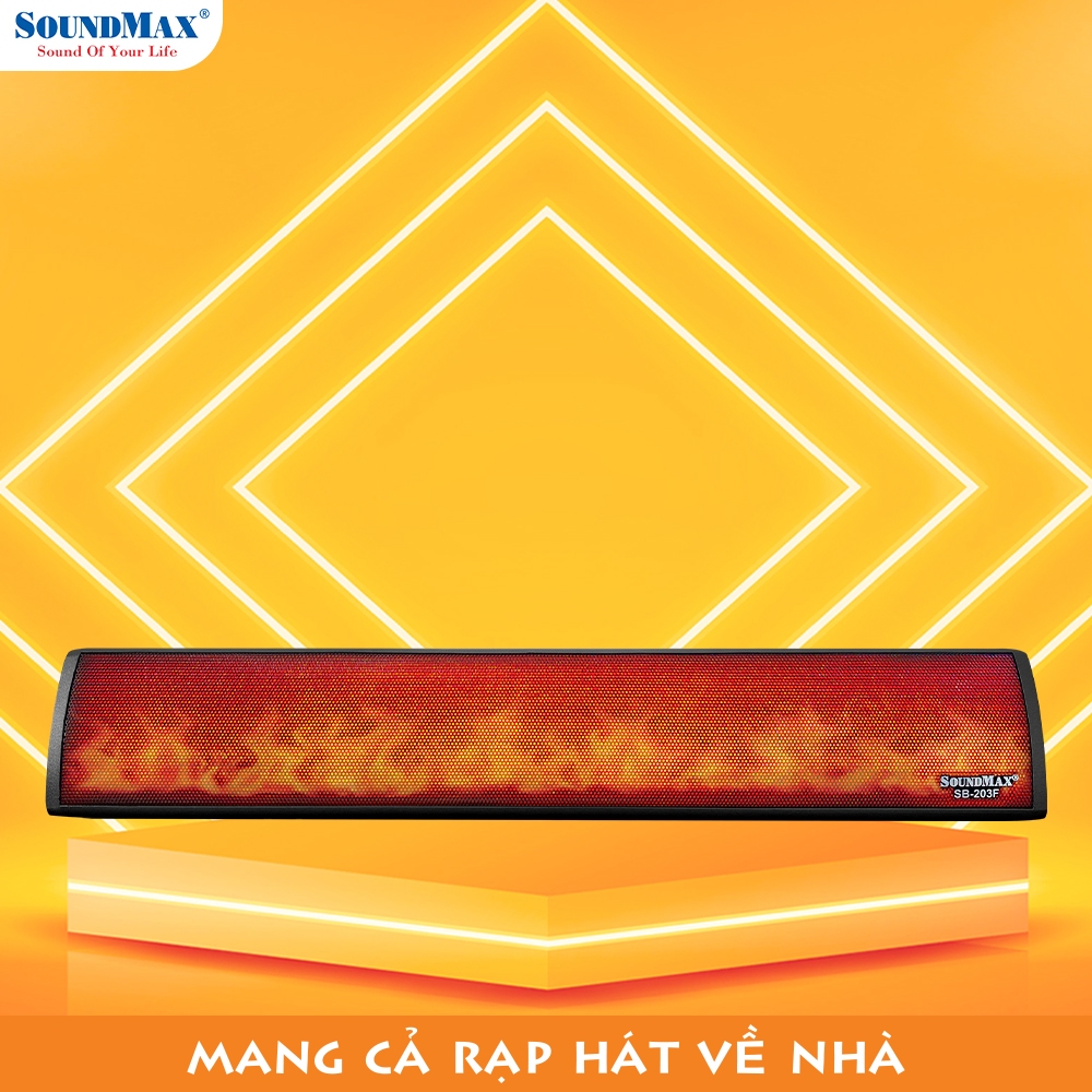 Loa soundbar LED RGB lửa độc đáo SoundMax SB-203F | Soundbar speaker with RGB Flame Effect LED Sound