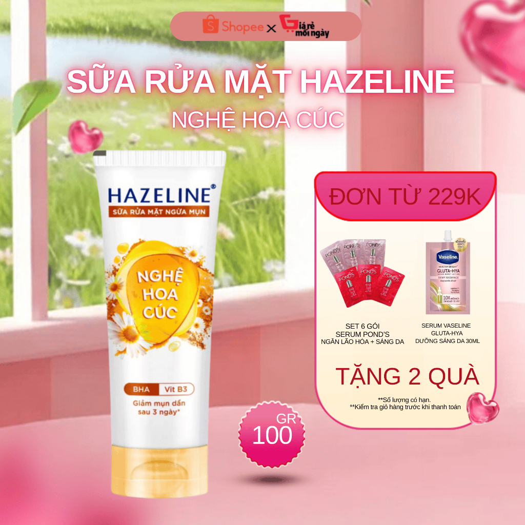 Sữa Rửa Mặt Hazeline Nghệ hoa cúc 100g