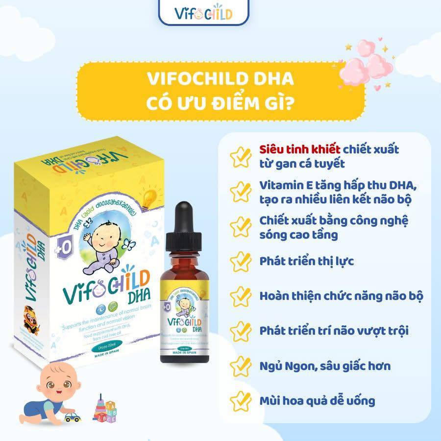 DHA vifochild tăng cường dha cho bé