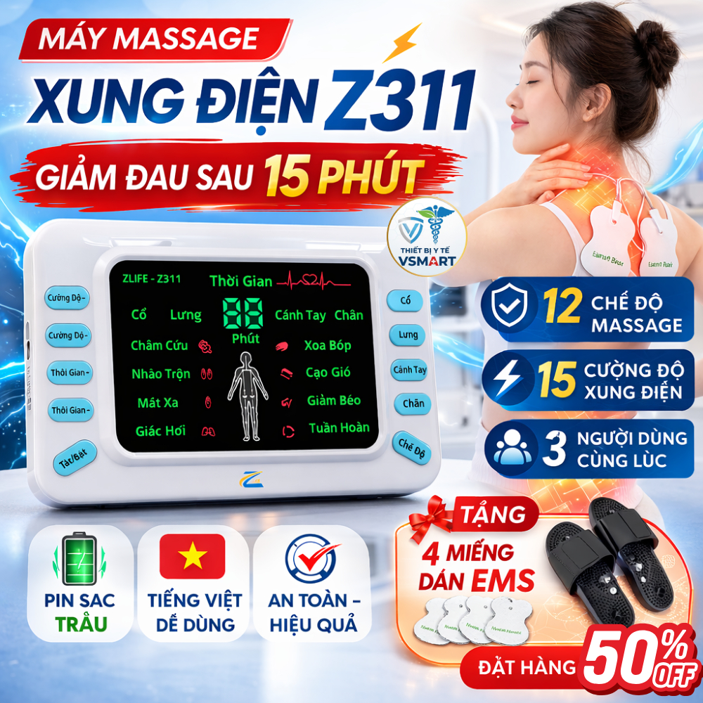 Máy Massage Xung Điện Bấm Huyệt Zlife z310 z311, Máy Châm Cứu Mát Xa Cổ Vai Gáy Giảm Đau Nhức Xương Khớp
