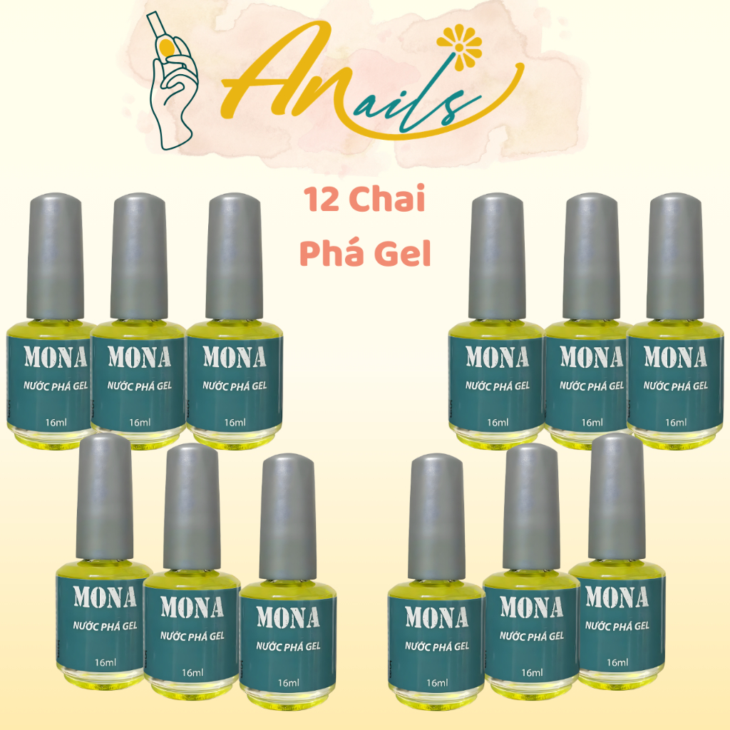 Lốc 12 Chai Phá Sơn Gel Mona - Chai 16ml