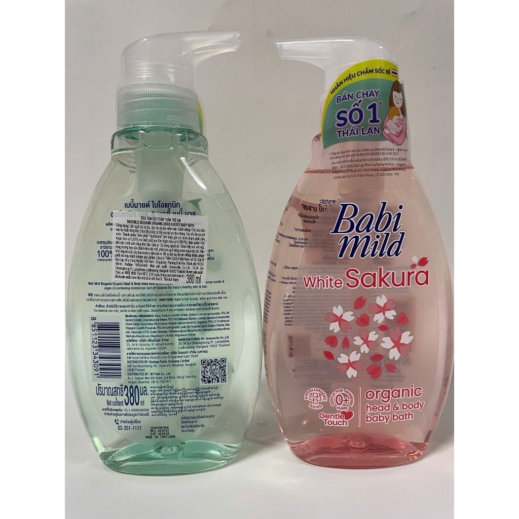 Sữa tắm trẻ em Babi Mild chai 380ml