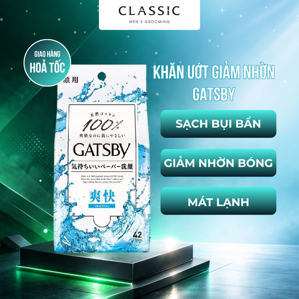 Khăn ướt lau mặt giảm nhờn Gatsby Facial Wipes U