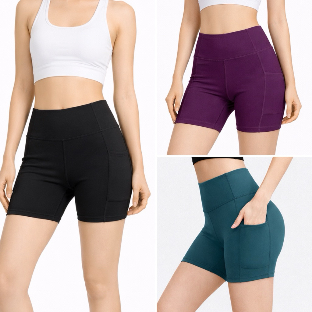 Quần Đùi Legging Thể Thao Nữ Lưng Cao Có Túi MILAVY