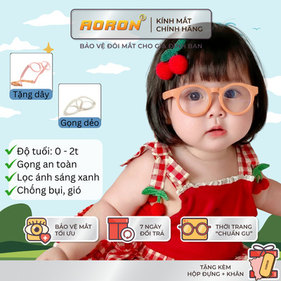 Kính Chống Ánh Sáng Xanh AORON Cho Bé Từ 0 - 2 Tuổi Ngăn Ngừa Cận Thị Bảo Vệ Mắt Chống UV400