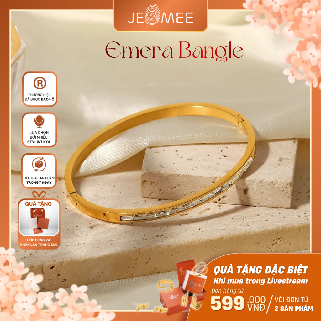 Vòng tay Emera Bangle Nạm đá JESMEE - H5520