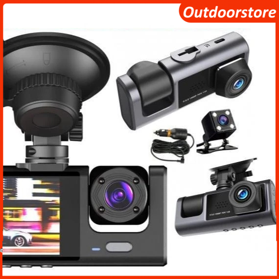 New Camera hành trình ô tô Taxi hỗ trợ kết nối 3 mắt ghi hình tốc độ cao Wifi full HD 1080p hồng ngoại siêu nét