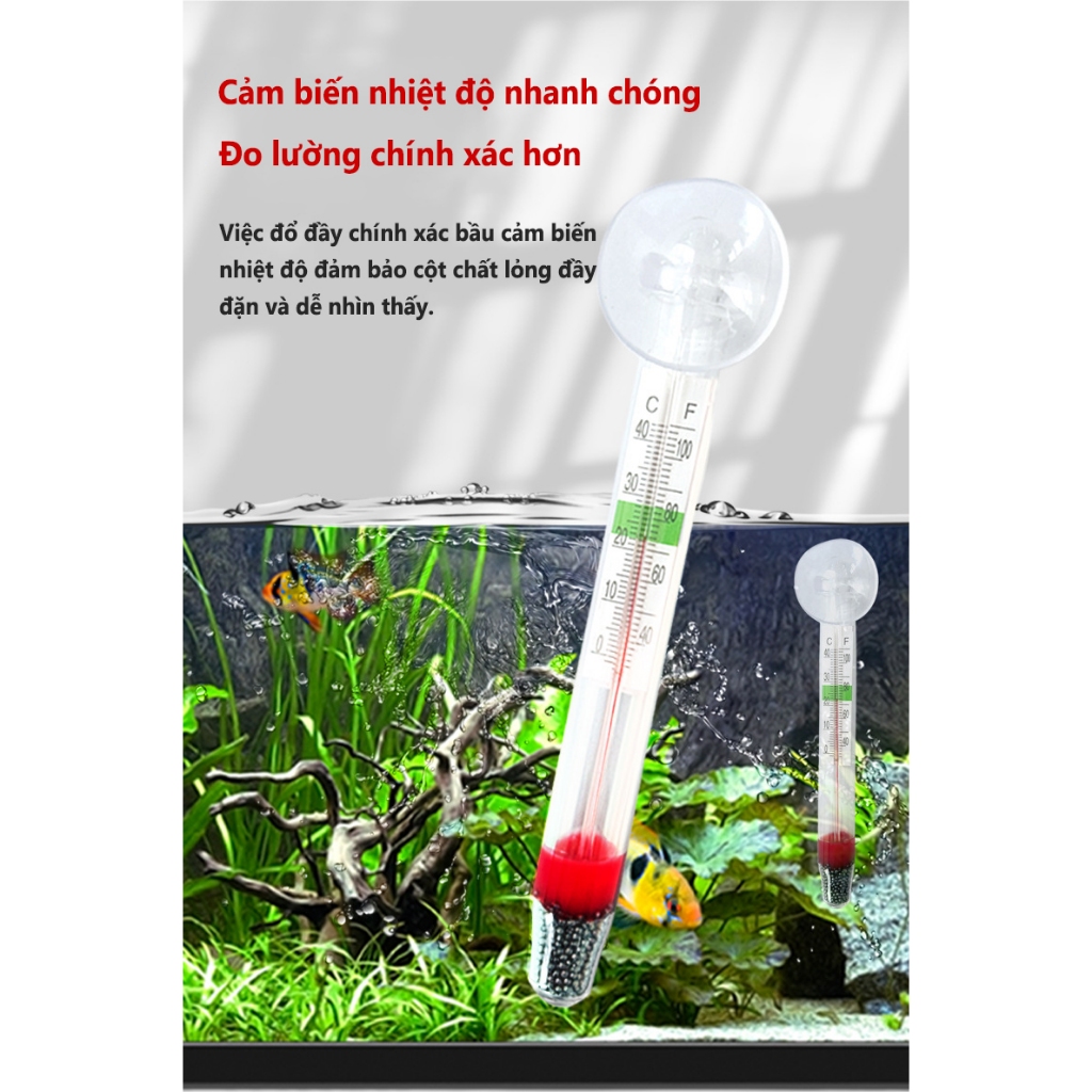 Nhiệt kế thủy ngân Mini Aquarium cho bể cá cảnh