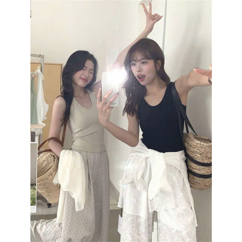 Áo 3 Lỗ Cổ Yếm CÓ ĐỆM MÚT NGỰC Không Gọng, Áo 2 Dây Cotton Mềm Croptop Dáng Ôm Body Nhiều Màu Pastel Hàng Qccc Shopquaca | BigBuy360 - bigbuy360.vn
