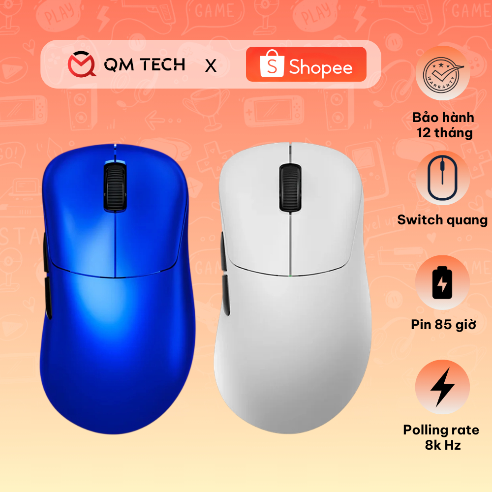 Chuột không dây form công thái học RAWM ER21 PRO - QMTECHSTORE