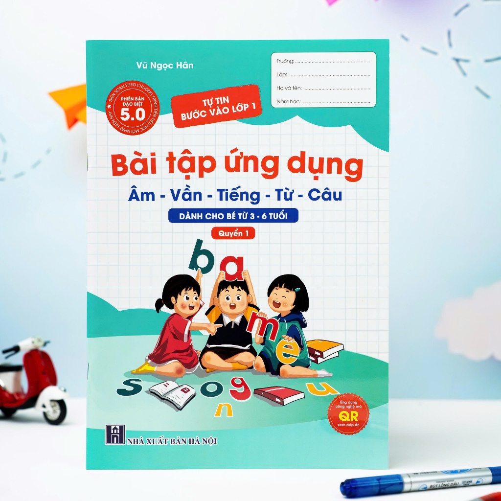 Sách - Bài tập Ứng dụng - Dành cho bé từ 3-6 tuổi (Ứng dụng QR code 5.0 hiện đại nhất) Quyển 1