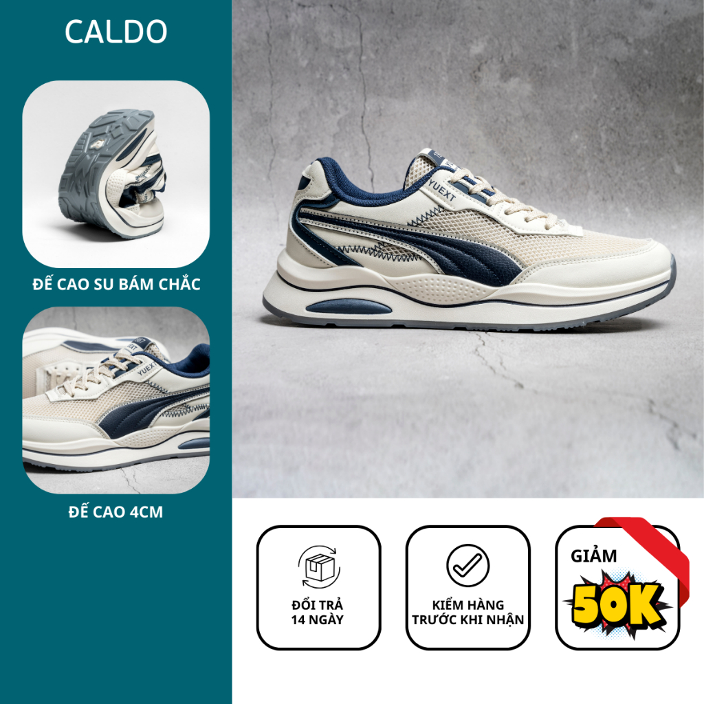 Giày Thể Thao Nam Sneaker CALDO CS106 Da Cao Cấp Đế Cao Su Non Tự Nhiên Êm Nhẹ Bền Bỉ Trẻ Trung