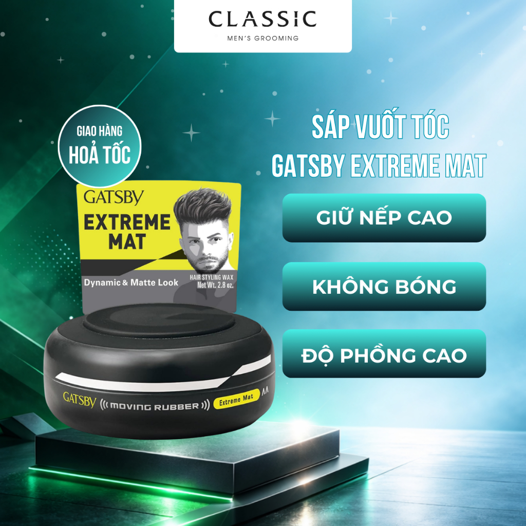 Sáp Vuốt Tóc Gatsby Moving Rubber Extreme Mat 80g