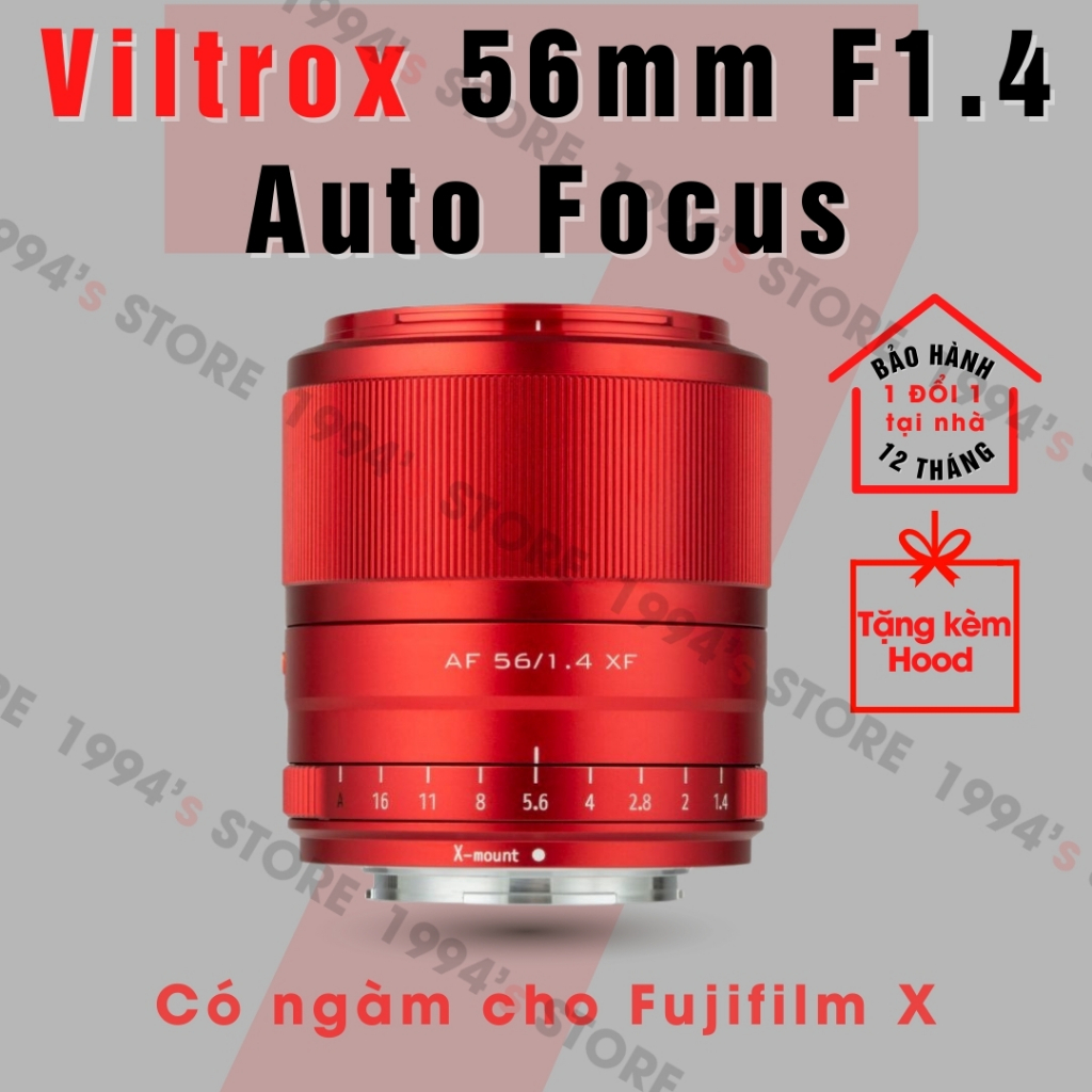 Ống kính Viltrox AF 56mm F1.4 Auto Focus Red Limited Edition (Màu Đỏ) chuyên chân dung lấy nét tự độ