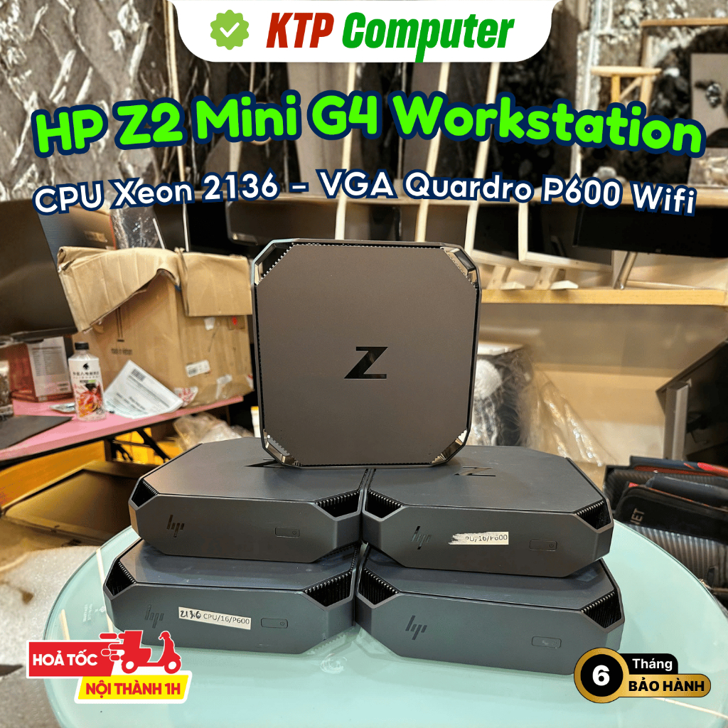 Máy đồng bộ HP Mini Z2 G4 Workstation (Xeon E-2136 | RAM 16GB | SSD NVMe 512GB | Quadro P600 | WiFi)