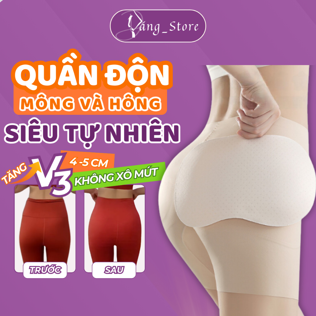 Quần độn mông và hông độn hõm mông, quần độn hông và mông độn hõm hông không viền miếng độn hông dày