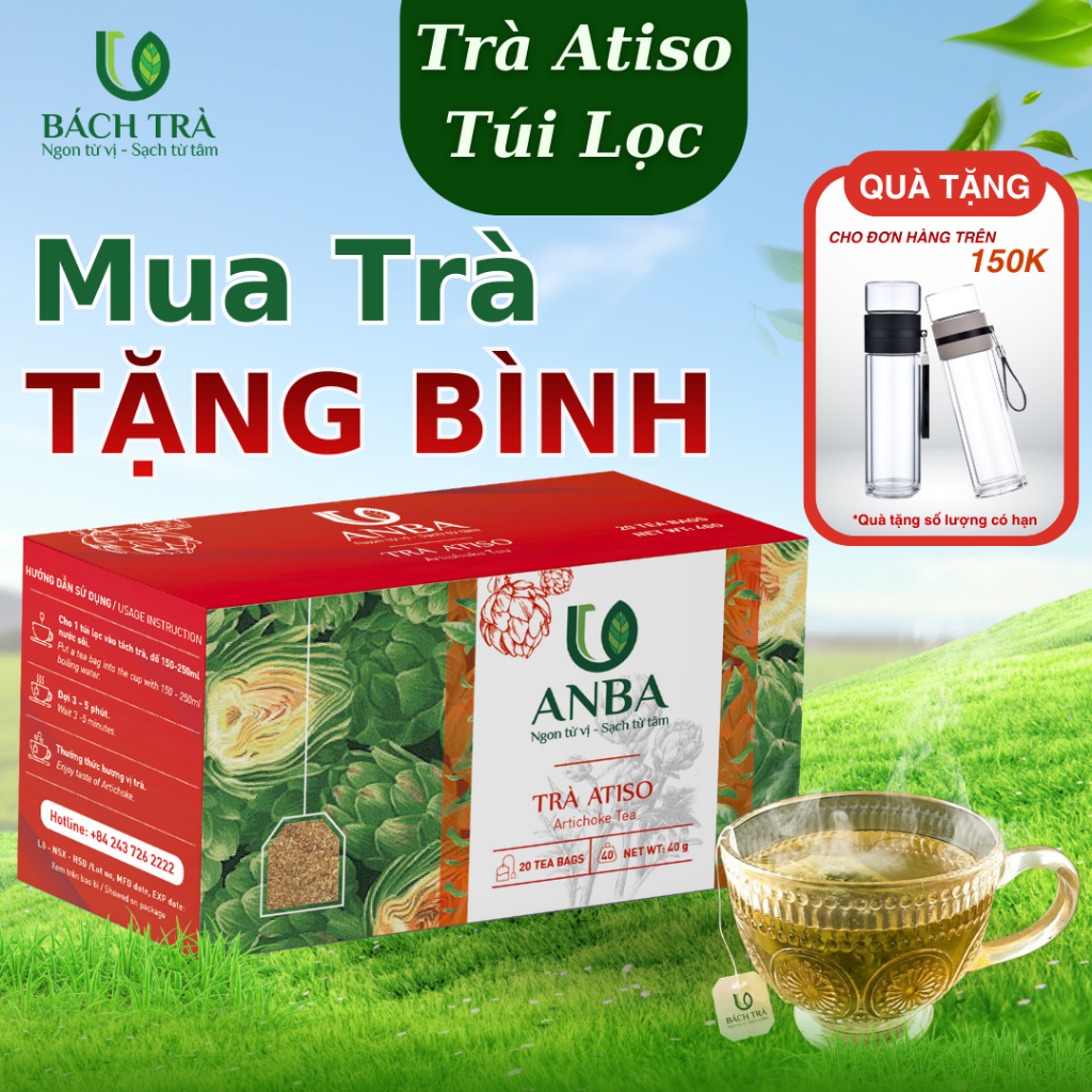 [TẶNG BÌNH] Trà Atiso Túi Lọc ANBA | Thanh Lọc Cơ Thể – Dễ Uống Mùa Lạnh | Atiso Xanh Sấy Khô | Hộp 