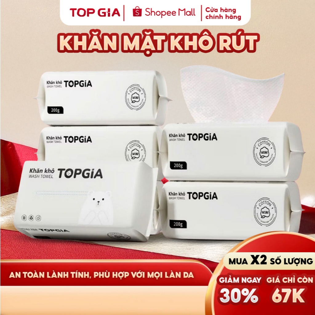 Khăn mặt khô Top gia dùng 1 lần siêu mềm mịn, an toàn cho da