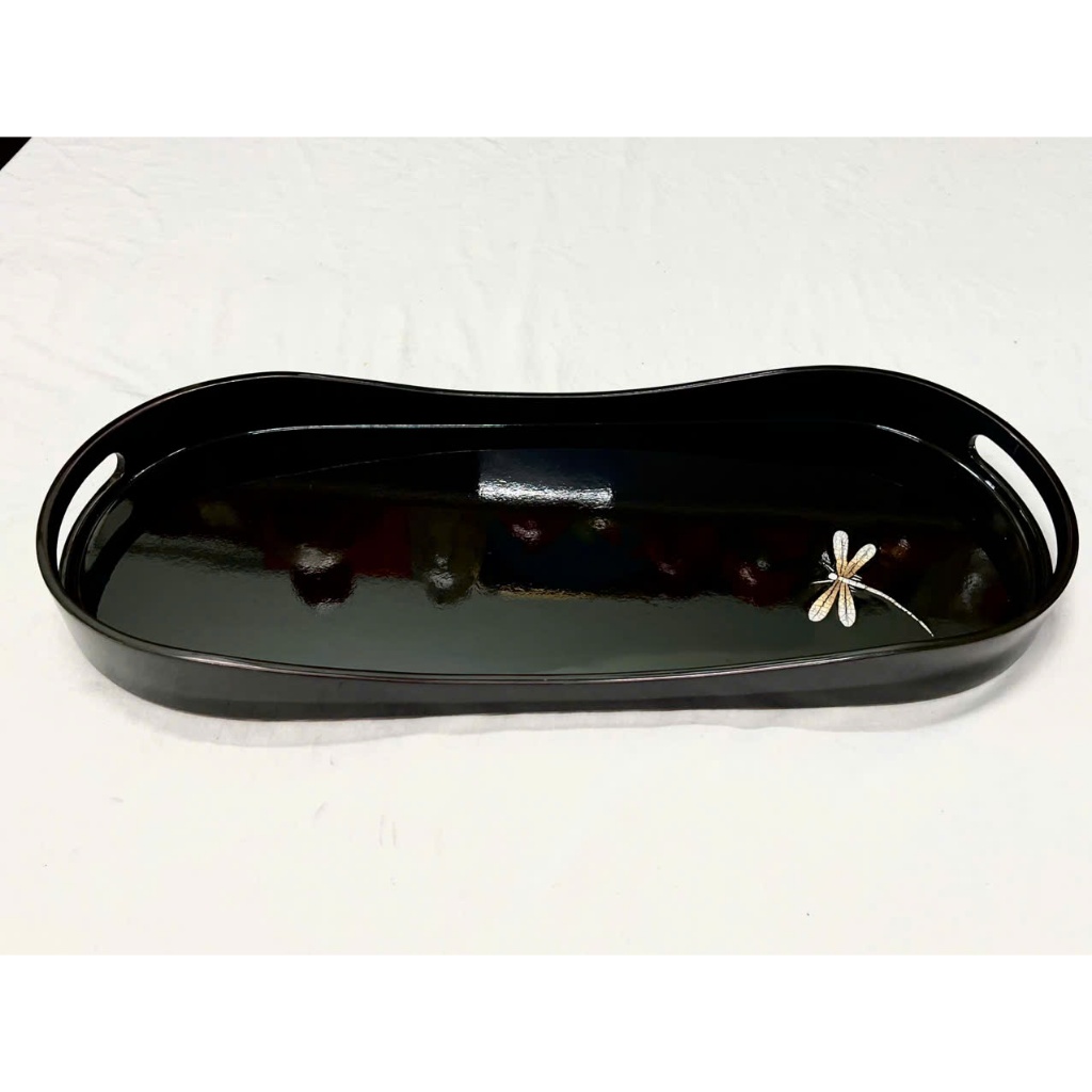 Khay sơn mài - Mã KC50 size 46.5x18.5x2 cm / Khay Dài Trang Trí Chuồn Chuồn Sang Trọng