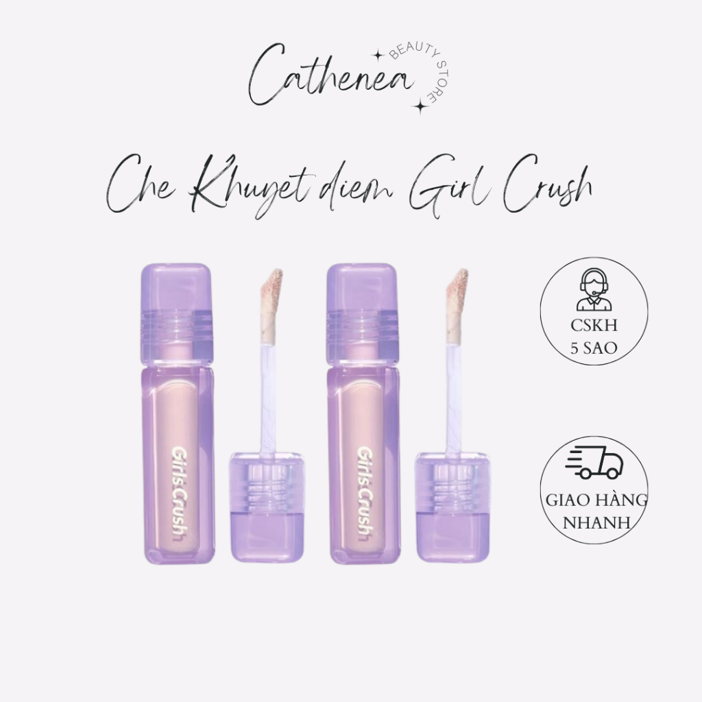 [GIRLS CRUSH] Kem Làm Sáng Che Khuyết Điểm Girls Crush Matte Velvet Concealer Mỏng Mịn 8g - Cathenea