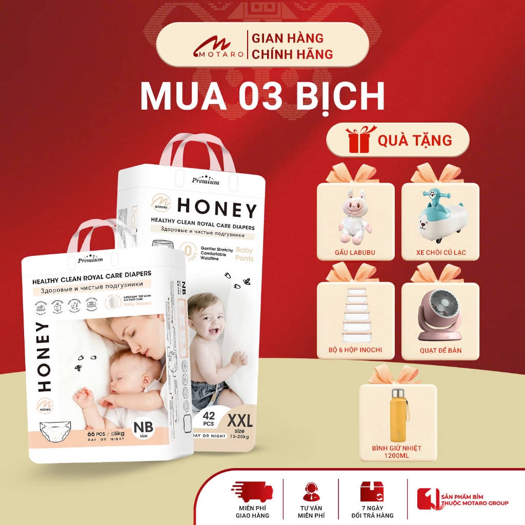 [HONEY PREMIUM] COMBO 3 Bịch Honey Premium Tơ Tằm Chính Hãng Cho Bé