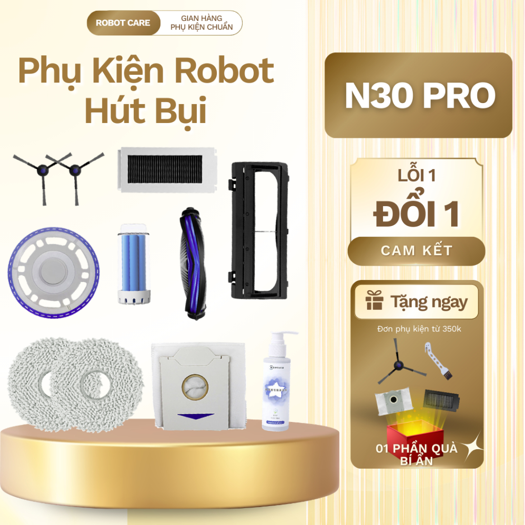 Phụ kiện robot hút bụi N30 Pro Omni -  Khăn lau, giẻ lau robot hút bụi lau nhà Deebot N30 Pro Omni