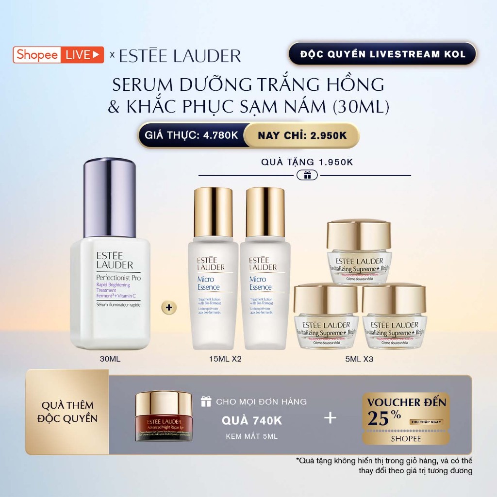 [Ưu Đãi Livestream] Serum/Tinh chất dưỡng sáng Estee Lauder Perfectionist Pro Rapid Brightening Trea